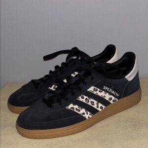 Adidas Spezial Black and White Leopard Print Sneakers
